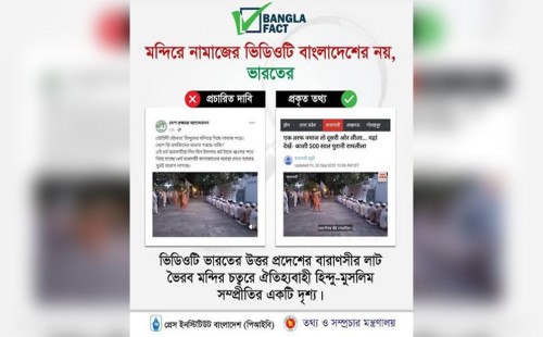 মন্দিরে নামাজ’ ভিডিও ভারতের—বাংলাফ্যাক্টের ফ্যাক্ট-চেক