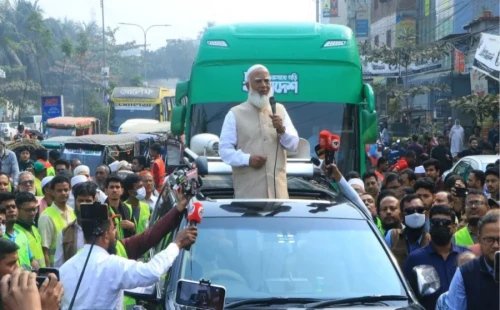 রাজধানীতে জামায়াতের মাল্টিমিডিয়া বাস প্রচারণা উদ্বোধন | ২০২৬ নির্বাচন